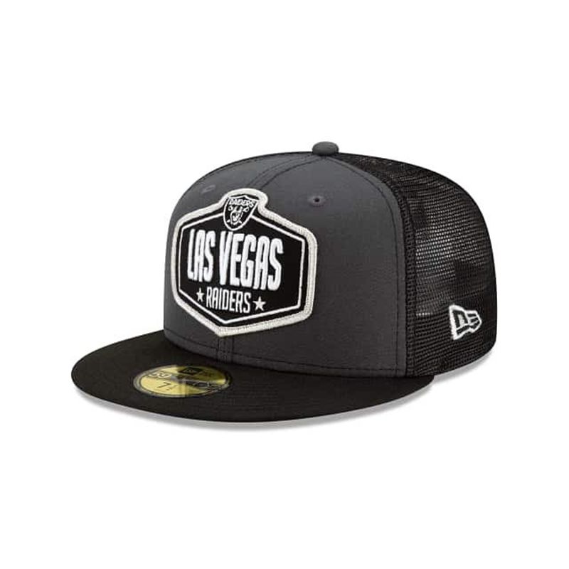 NFL Las Vegas Raiders Draft 59Fifty Fitted (DSE1061) - Grey New Era Caps